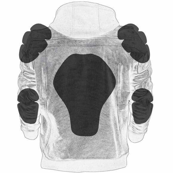 RIDERACT® Leather Motorcycle Jacket with Hood  Black Motorbike  Winter Jacket - Picture 7 of 8